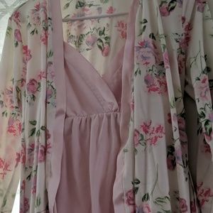 Nightgown & robe nursing combo